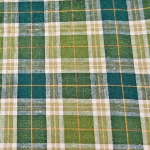 Green Checked Cotton Fabric - The Homespun Loft