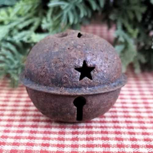 35mm Primitive Rusty Tin Bell with Star Cut Out - The Homespun Loft