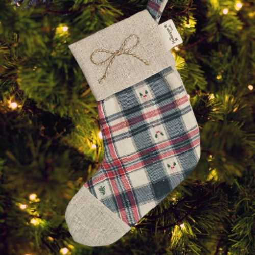 8" Handmade Homespun Christmas Stocking - The Homespun Loft