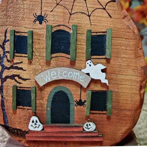 Primitive Wooden Halloween Pumpkin Shelf Sitter - The Homespun Loft