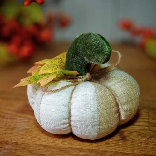 4" Antique Cream Handmade Autumn Pumpkin Halloween - The Homespun Loft