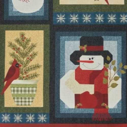 A Very Wooly Winter Primitive Fabric Panel - The Homespun Loft