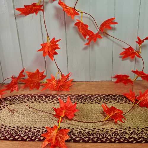 8 Feet Autumn Maple Leaf Garland Halloween - The Homespun Loft