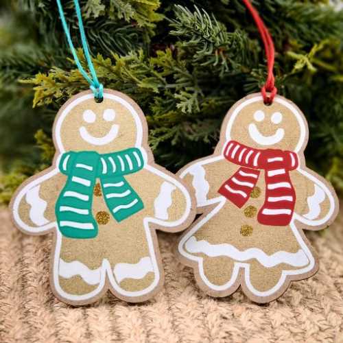 Pair Christmas Gingerbread Decoration Gift Toppers - The Homespun Loft