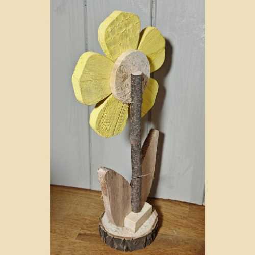 Sweetheart Rustic Painted Wooden Yellow Flower - The Homespun Loft