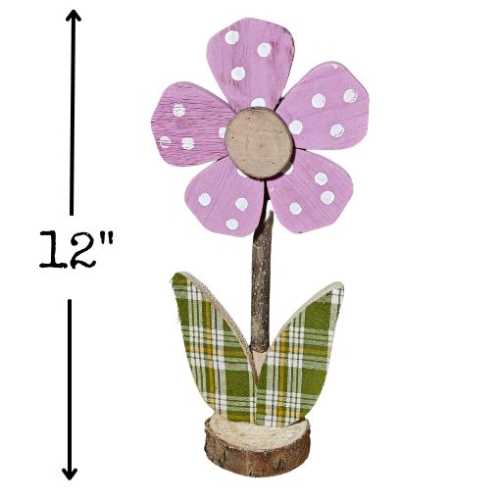 Sweetheart Rustic Painted Wooden Lilac Flower - The Homespun Loft