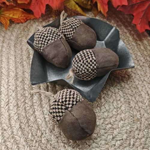 Set of 4 Primitive Autumn Acorn Bowl Fillers - The Homespun Loft