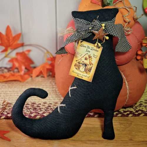 10" Primitive Witches Boot Halloween Autumn Decor - The Homespun Loft