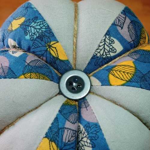 5" Blue and Silver Fabric Pumpkin Autumn Halloween - The Homespun Loft