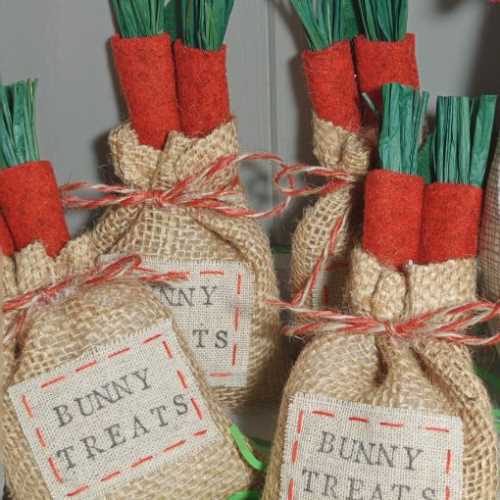 Easter Spring Bunny Carrot Treat Bag - The Homespun Loft