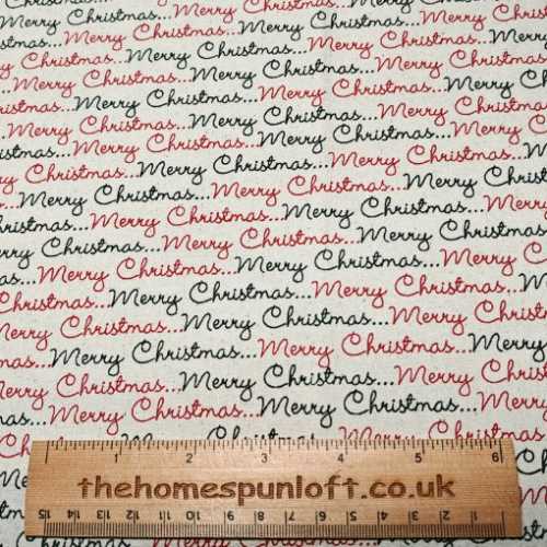 FQ Merry Christmas Script Cotton Fabric - The Homespun Loft