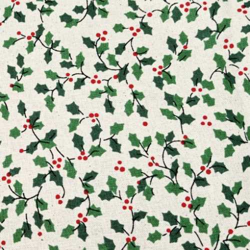John Louden Trailing Holly Christmas Fabric - The Homespun Loft