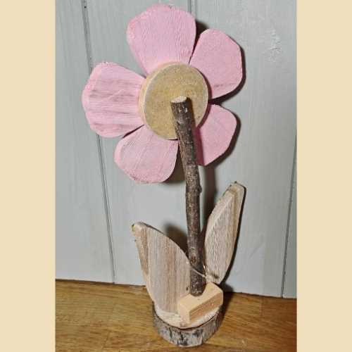 Sweetheart Rustic Painted Wooden Pink Flower - The Homespun Loft