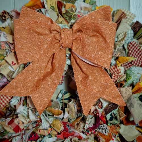 11" Autumn Cotton Homespun Raggy Door Wreath - The Homespun Loft