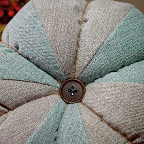 6" Light Blue with Grey Handmade Autumn Pumpkin - The Homespun Loft