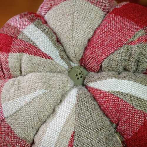 8" Large Cosy Handmade Fabric Pumpkin Autumn - The Homespun Loft