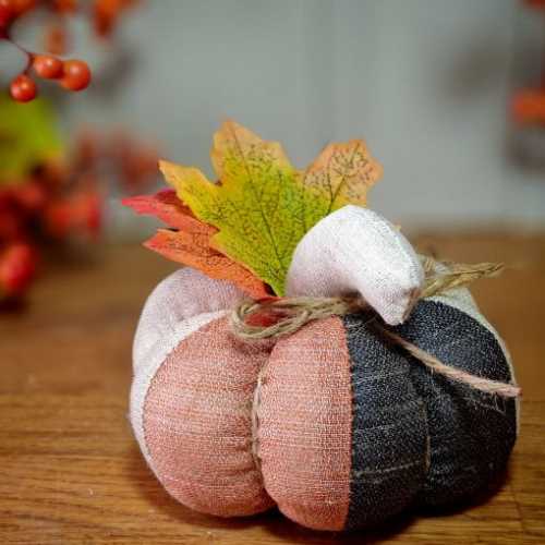4" Mixed Colours Fabric Pumpkin Autumn Halloween - The Homespun Loft