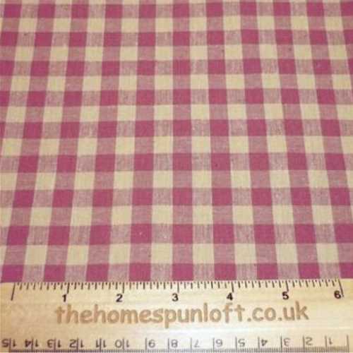 Primitive Brick Tan Check Homespun Fabric - The Homespun Loft