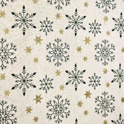 FQ Christmas Snowflake Calico Fabric - The Homespun Loft