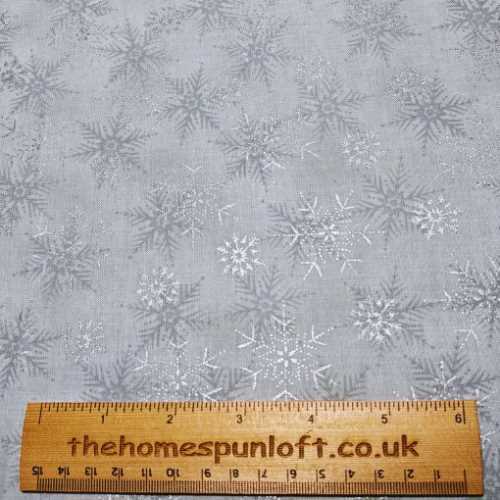 Silver Snowflakes Christmas Fabric - The Homespun Loft