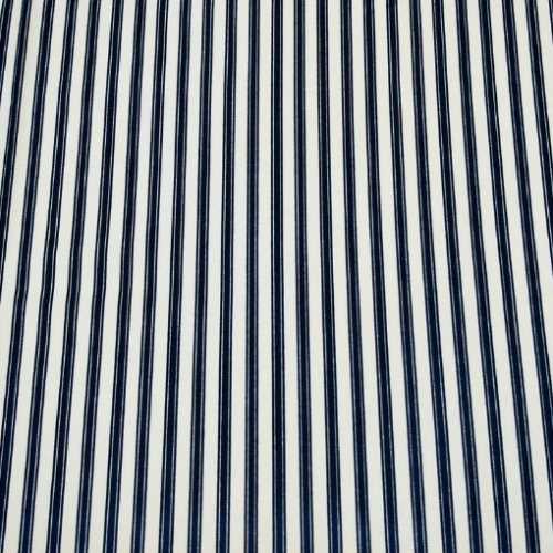 FQ Navy and Cream Ticking Stripe Fabric - The Homespun Loft