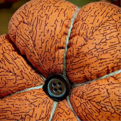 5" Primitive Fabric Handmade Pumpkin Autumn - The Homespun Loft