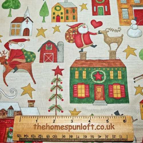 Up on the Housetop Christmas Fabric Teresa Kogut - The Homespun Loft