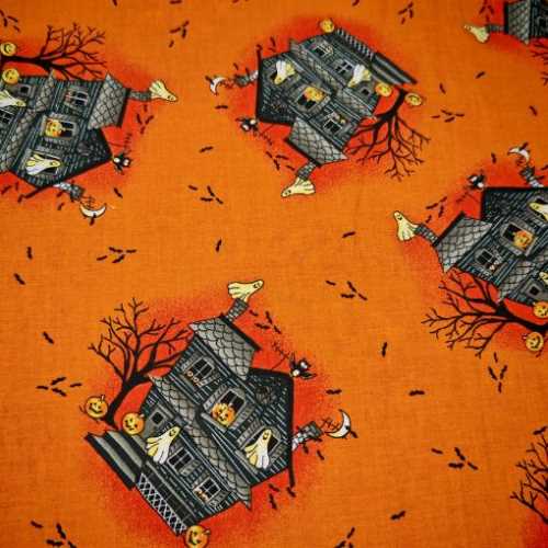 17" x 44" Haunted House Halloween Fabric - The Homespun Loft