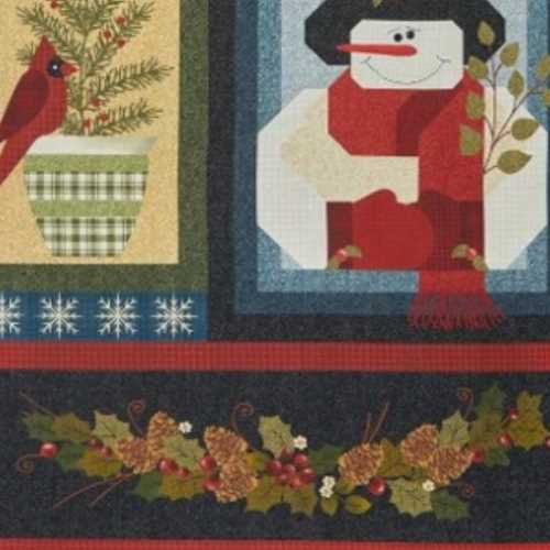 A Very Wooly Winter Primitive Fabric Panel - The Homespun Loft