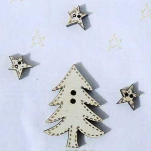 Primitive Winter White Christmas Tree and Stars - The Homespun Loft