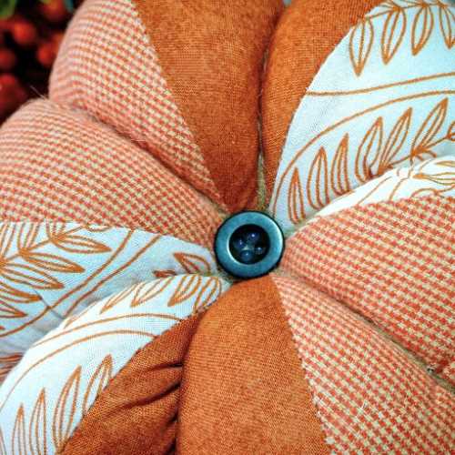 6" Burnt Orange Fabric Pumpkin Autumn Halloween - The Homespun Loft