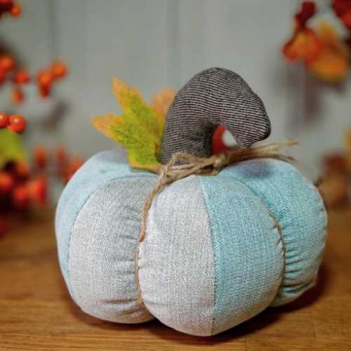 6" Pale Blue and Grey Pumpkin Autumn Halloween - The Homespun Loft