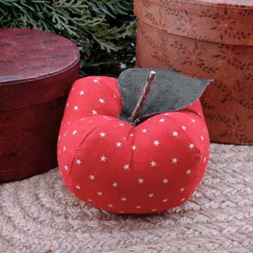 Primitive Red Star Fabric Apple - The Homespun Loft