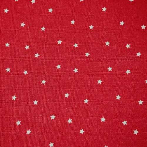 FQ Red and Cream Primitive Star Fabric - The Homespun Loft