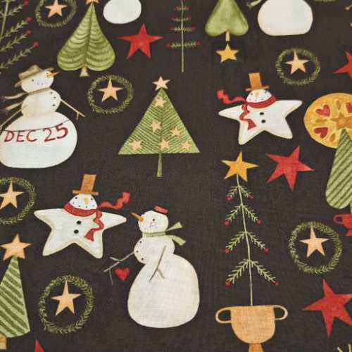 Primitive Kringle Christmas Fabric by Teresa Kogut - The Homespun Loft