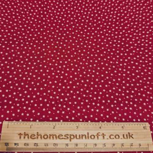 FQ Dark Red Tea Dye Star Fabric Rose and Hubble - The Homespun Loft