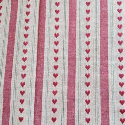 Primitive Homespun Heart Stripe Fabric - The Homespun Loft