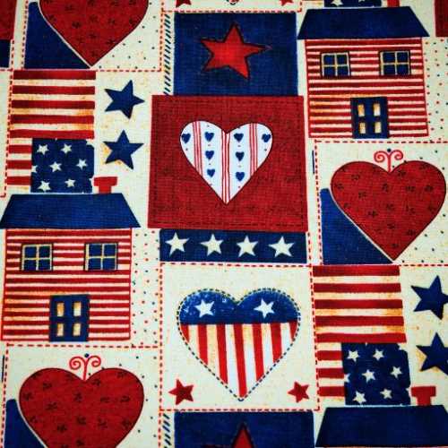 FQ Heart and Home Patriotic Fabric David Textiles - The Homespun Loft