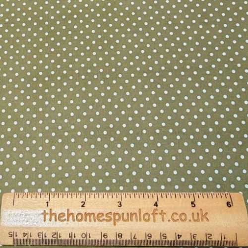 FQ Sage Green Spotty Fabric Rose and Hubble - The Homespun Loft