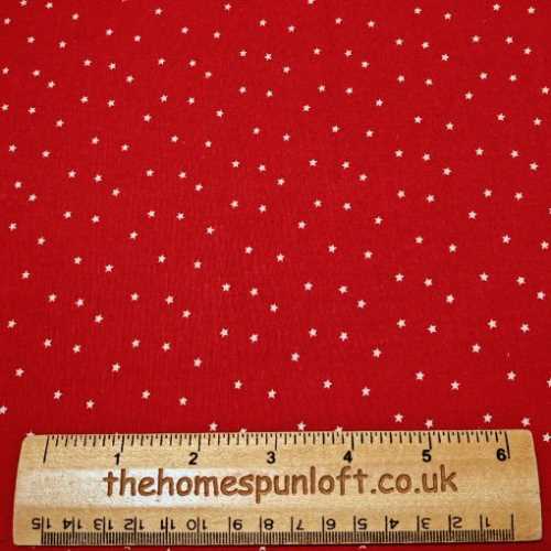 FQ Red and Cream Primitive Star Fabric - The Homespun Loft