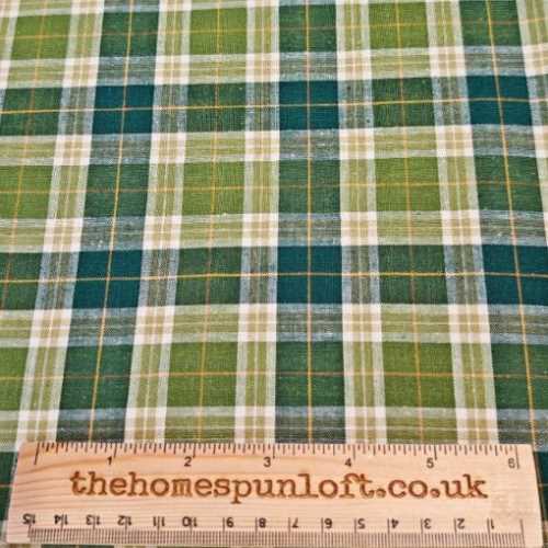 Green Checked Cotton Fabric - The Homespun Loft