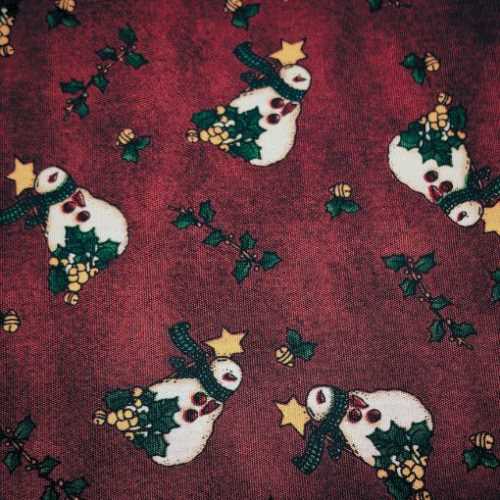 11" x 21" Primitive Snowmen Christmas Fabric - The Homespun Loft