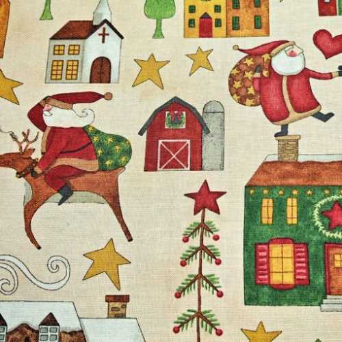 Up on the Housetop Christmas Fabric Teresa Kogut - The Homespun Loft