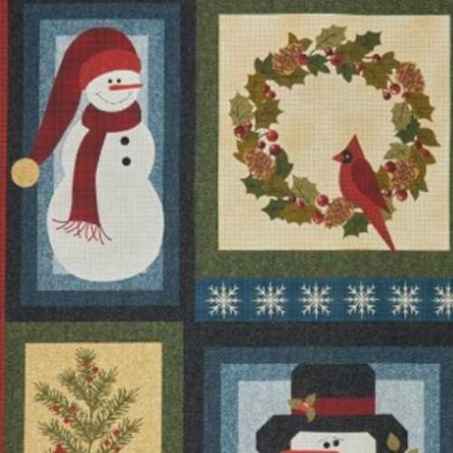 A Very Wooly Winter Primitive Fabric Panel - The Homespun Loft