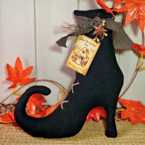 10" Primitive Witches Boot Halloween Autumn Decor - The Homespun Loft