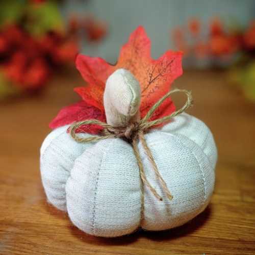 4" Cream Fabric Pumpkin Autumn Halloween - The Homespun Loft