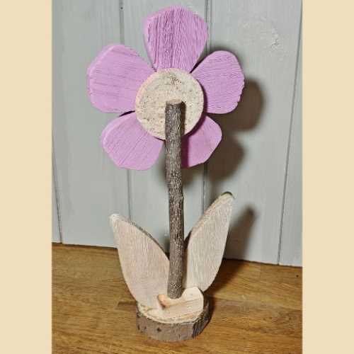 Sweetheart Rustic Painted Wooden Lilac Flower - The Homespun Loft